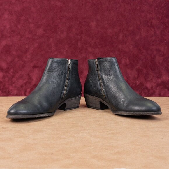 Frye Women Carson Piping Black Leather Western Fashion Ankle Boots sz 10 - Picture 2 of 8